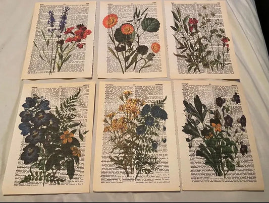 Flower Themed dictionary prints